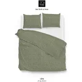 Zo! Home Dekbedovertrek Lino Army Green Katoen-200 x 200 / 220 cm | 2-Persoons
