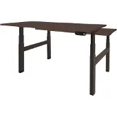 Schaffenburg Dextro Plus Duo Zit-sta-bureau Rechthoekig Eiken H-Frame 1.600 (B) x 800 (D) x 645 (H) mm Melamine