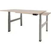 Schaffenburg Dextro Plus Duo Zit-sta-bureau Rechthoekig Eiken H-Frame 1.800 (B) x 800 (D) x 645 (H) mm Melamine