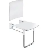 Delabie Opklapb. douchezitje extra comfort + rugsteun + voet RVS