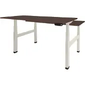 Schaffenburg Dextro Plus Duo Zit-sta-bureau Rechthoekig Eiken H-Frame 1.600 (B) x 800 (D) x 645 (H) mm Melamine