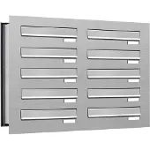 Brulo 10 er (2x5) brievenbus systeem inbouw RVS