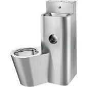 Delabie gevangeniskleding, model KOMPACT WT, toiletpot, vloerplaat, edelstaal 1.4301