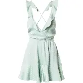 NA-KD - Back Tie Flounce Detail Jumpsuit - V-halslijn - Blauw met stippen