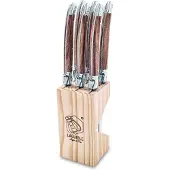 Laguiole STYLE DE VIE PREMIUM LINE 6 STEAKMESSEN HOUT