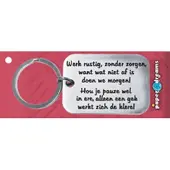 Paper Dreams | RVS Sleutelhanger | Werk rustig, zonder zorgen