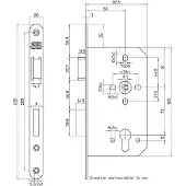 Nemef 649/46 Paniekdeurslot | DM60mm | PC72mm | krukgat 8mm gedeeld | voorplaat RVS 20x235mm afgerond | messing dag- en nachtschoot | DR 1 - 9064946653