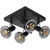 Lucide Opbouwspot Madee - Zwart - 23cm - 4xe14
