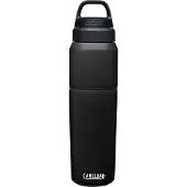 CamelBak Multibev Vacuum RVS - Waterfles met afneembare koffie / theebeker - 650 ml + 500 ml - Zwart / Zwart (Black/Black)
