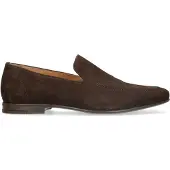 Manfield Donkerbruine suède loafers | Maat 42