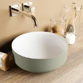 Mondiaz Coss Solid Surface waskom 36cm army / talc