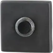 GPF bouwbeslag Beldrukker vierkant 50x50x8mm met zwarte button - PVD antraciet