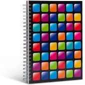 Favini i-Color Schrijfblok – A4 – 120 Vellen – 80 g/m² – Gelineerd – Sterke Spiraalbinding – Harde Kaft in Assorti Kleuren – Made in Italy