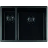Lorreine Black Quartz Series spoelbak 15+3440cm Plug Zwart 1534BQ-FU