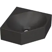 Ink Matrix Hoekfontein 27x27cm Quartz - Zonder Kraangat - Zwart - 8718835126865 - Vijfhoekig - Wastafels, Fonteinen, Hoekfonteinen