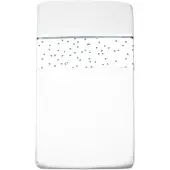 Briljant Baby wieglaken spots stone green bedrukt + bies briljant