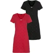 Vivance Nachthemd cranberry / zwart