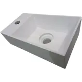 Sanimex NJOY solid surface fontein 35.5x20cm mat wit inclusief clickwaste