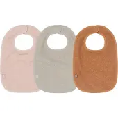 Jollein - Slab Badstof (Pale Pink/Nougat/Caramel) - Katoen - Slabbetjes Baby - 3 Stuks - 37 cm