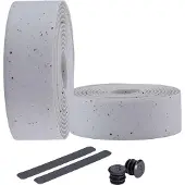 Bbb Cycling Stuurlint Racefiets - Zelfklevend Stuurtape met Stretch Materiaal - Antislip - Lengte: 200cm - Dikte: 2mm - Inclusief Stuurdoppen - Witte Kurk - RaceRibbon BHT-01