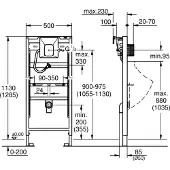 GROHE Rapid SL urinoir inbouw element met rapido u z/afd.plaat