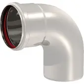 Burgerhout Mugro bocht ?80mm 90? RVS enkelwandig glad