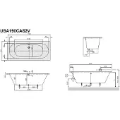 Villeroy & Boch O.Novo bad rechthoek duo 190x90 cm. Wit