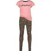 Vingino pyjama WIlAH met all over print roze/camel Meisjes Stretchkatoen Ronde hals - maat 110-116