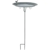 Esschert Design Grey Metal Vogelbad Op Pin