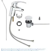 GROHE Eurosmart bidetkraan met waste Chroom