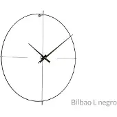 Nomon Bilbao Wandklok Bilbao L | Black fiberglass, black lacquered walnut hands