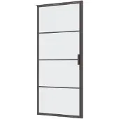 Guido Gusto Douchedeur 100x200cm 6mm Nano glas mat zwart serie Rafaella
