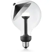 Home Sweet Home Design LED Lichtbron Move Me - Zwart/Zilver - G120 Cone LED lamp - 12/12/18.6cm - Met verstelbare diffuser via magneet - geschikt voor E27 fitting - Dimbaar - 5W 400lm 2700K - warm wit licht