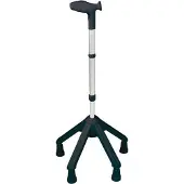 Rebotec Vierpoot Wandelstok Links Zwart