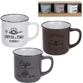 Excellent houseware Set 3x koffiemok 330ml (kadoset)