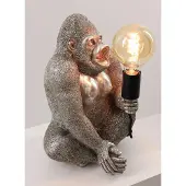 Light & Living tafellamp | Elton the Gorilla | Zilver Platina Zwart | 38cm