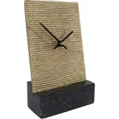 Gifts Amsterdam - Tafelklok - Klok - Pepijn - Metaal - Marmer - 15x5x27cm