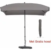Madison Luxe Parasol rechthoek taupe 210 x 140 cm met hoes
