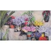 At Deurmat trap met bloemen