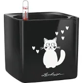 Lechuza Plantenbak CUBE Glossy CAT 14 ALL-IN-ONE hoogglans zwart