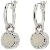 Biba Hang Oorbellen Zilver met Swarovski Steentje Wh. Opal