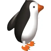 Amscan Walking ballon pinguin | 57x47cm (wit, zwart en oranje)