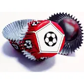 Pme Foil Baking Cups Red Football Pk/30