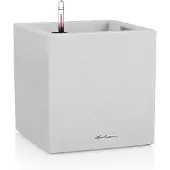 Lechuza CANTO Stone 30 low - plantenbak - met uitneembare binnenbak - met bewateringssysteem - ALL-IN-ONE set met LECHUZA-PON - kwarts wit