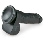EasyToys - Realistische Dildo met Balzak - Inclusief Zuignap - Dildo's - Dildo met Zuignap - 17,5 cm - Zwart