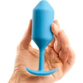 B-Vibe Snug Plug 3 - dubbele kogel-buttplug (180 g, blauw)