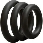 Doc Johnson OptiMALE Driedelige cockring set - Dik - Zwart