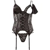Cotelli Collection Kanten bustier met jarretels