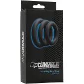 Doc Johnson OptiMALE Driedelige Cockring Set - Grijs