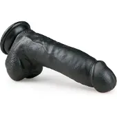 EasyToys - dildo met zuignap en ballen - 20cm - zwart